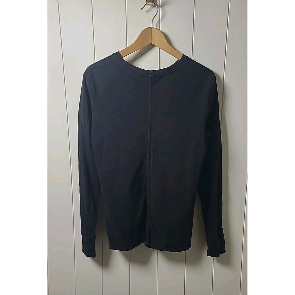 American Giant Shirt Womens Sz M Black Supima Cotton Crew Long Sleeve Top USA - Picture 2 of 8